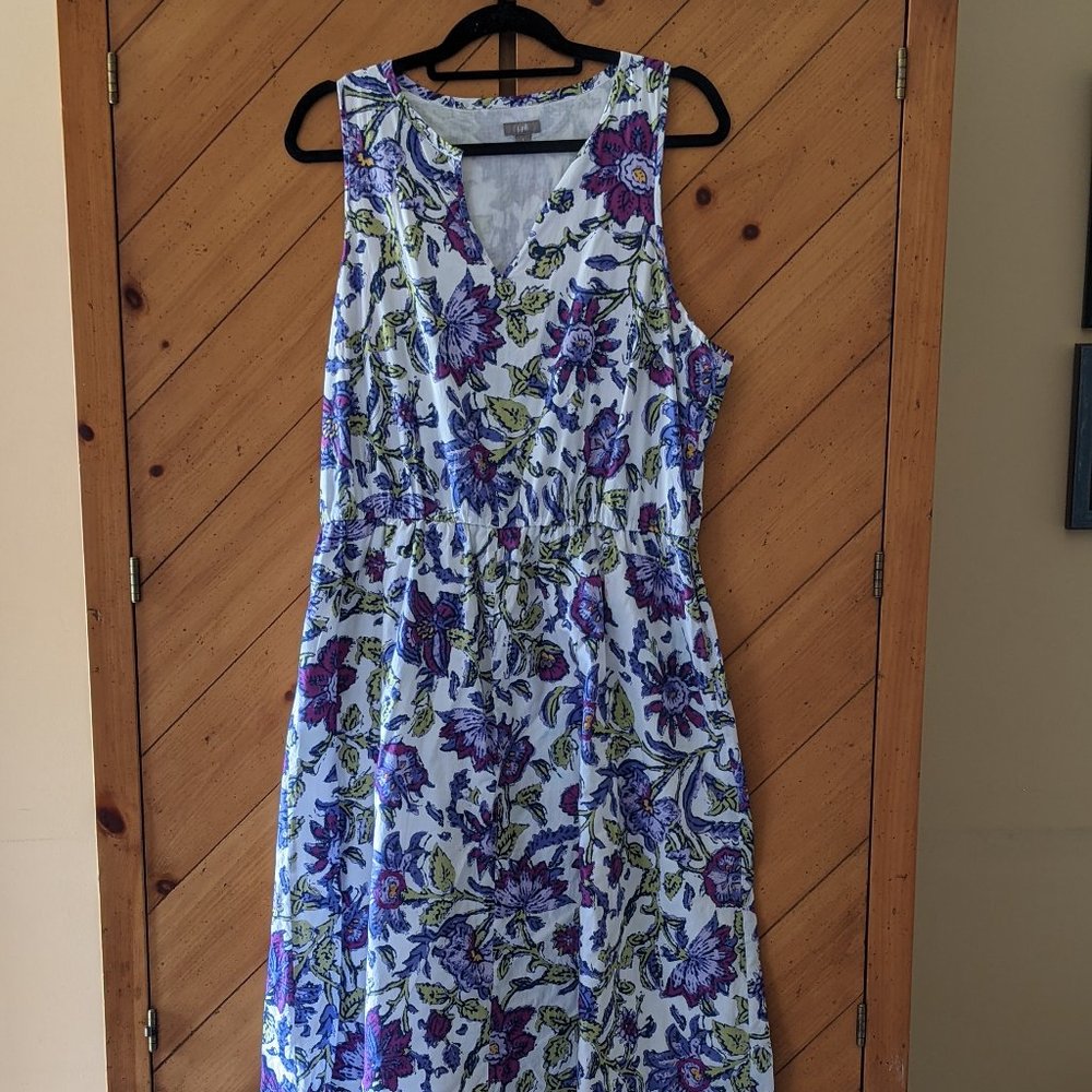 Like New Floral J.JILL Midlength Dress Sz. Lg
